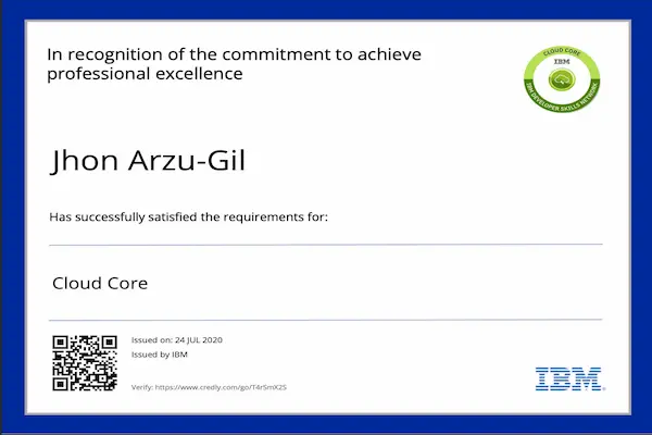 Demonstrates foundational knowledge of cloud computing concepts and IBM Cloud services. Validates skills in cloud service and deployment models (IaaS, PaaS, SaaS; public, private, hybrid), cloud-native technologies such as virtualization, containers, and microservices, and the essentials of cloud security, compliance, and governance. Includes hands-on experience with IBM Cloud account setup, identity and access management, storage, compute, and networking services. This certification highlights the ability to explain core cloud concepts and apply them within IBM Cloud to support both technical and business use cases.