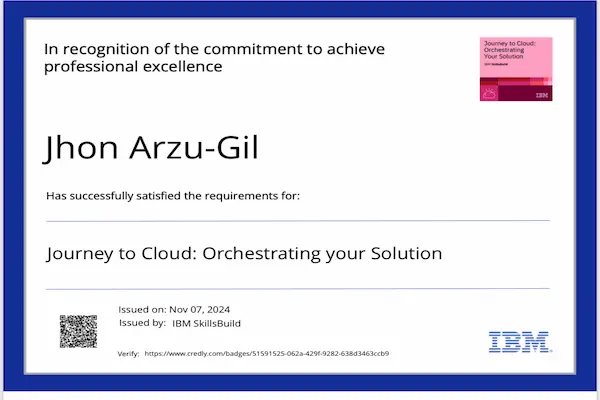 This credential demonstrates knowledge of cloud adoption strategies and the ability to design orchestrated solutions that align with enterprise goals. It validates skills in:
Understanding the stages of a client’s journey to cloud and identifying opportunities to modernize IT environments.
Applying IBM’s approach to orchestrating hybrid and multi-cloud solutions, including infrastructure, applications, and data.
Leveraging cloud-native technologies, automation, and DevOps practices to deliver business value.
Guiding organizations in aligning business strategy with cloud transformation.
Communicating solution benefits to stakeholders with a focus on scalability, flexibility, and cost efficiency.

This certification highlights the capability to act as a trusted advisor in helping businesses move to cloud, modernize workloads, and integrate hybrid solutions that enable innovation and resilience.